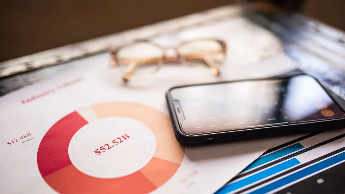 A phone showing a spending chart