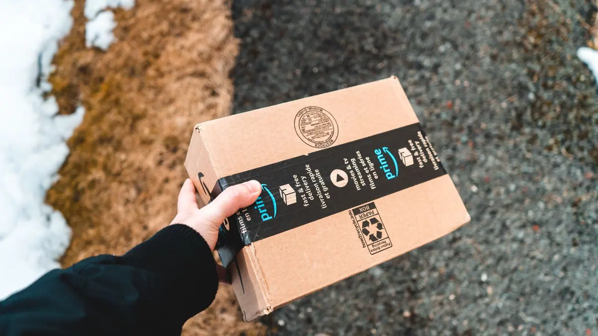 A parcel and a receipt on a table
